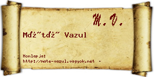 Máté Vazul névjegykártya